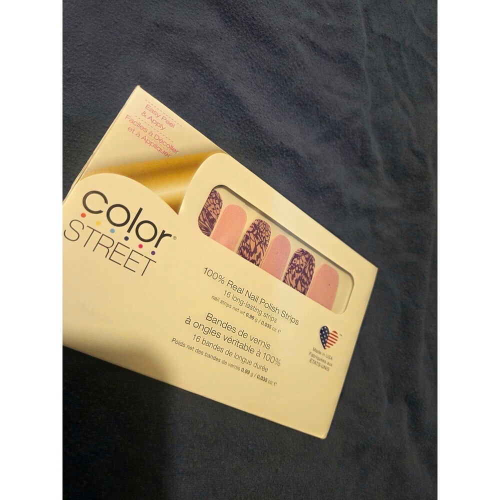 Color Street Press-On Real Nail Polish Strips Pink Purple Spread Your Wings